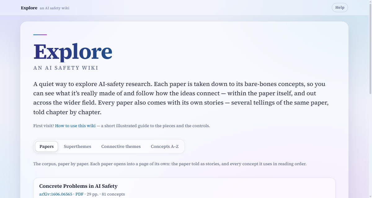 The front page of the wiki, with its row of view tabs under the title